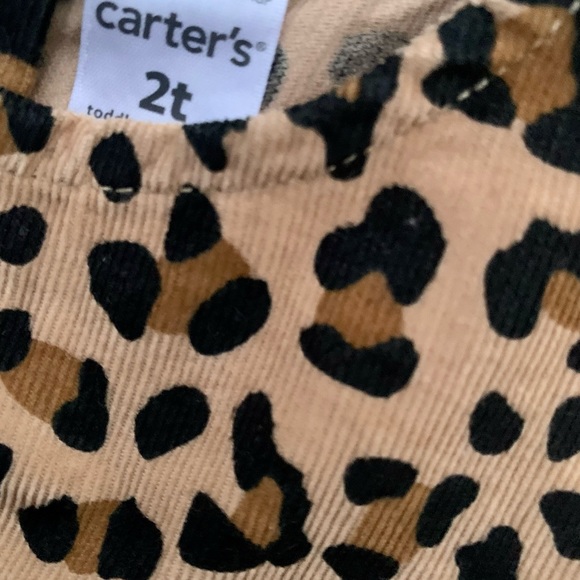 CARTER’S LEOPARD 2PC SET CORDUROY DRESS TUNIC LEGGINGS PANTS OUTFIT ANIMAL PRINT - Picture 4 of 10